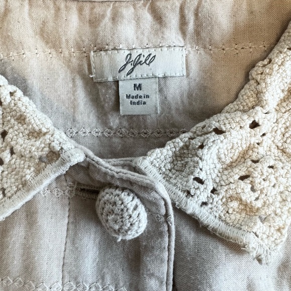 Dreamy Boho J. Jill Cream Lace-Trim Jacket | Size S - Picture 3 of 5